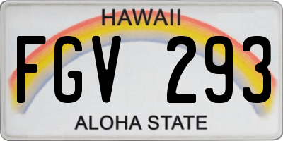 HI license plate FGV293