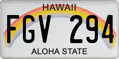 HI license plate FGV294