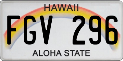 HI license plate FGV296