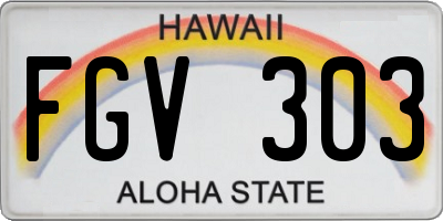 HI license plate FGV303