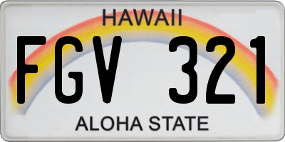 HI license plate FGV321