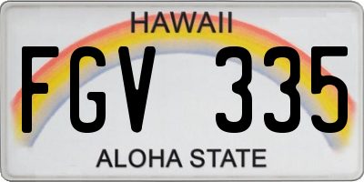 HI license plate FGV335