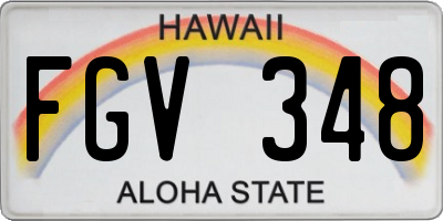 HI license plate FGV348