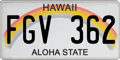 HI license plate FGV362