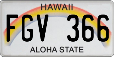 HI license plate FGV366