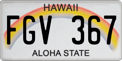 HI license plate FGV367