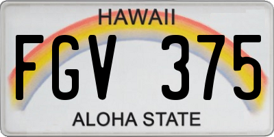 HI license plate FGV375