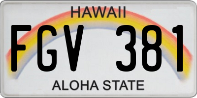 HI license plate FGV381