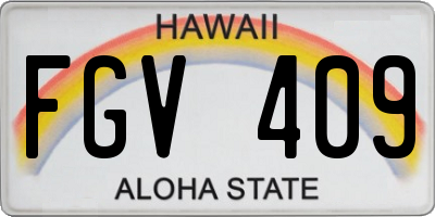 HI license plate FGV409