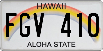 HI license plate FGV410