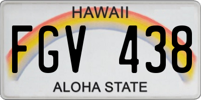 HI license plate FGV438