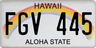 HI license plate FGV445