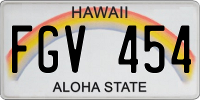 HI license plate FGV454