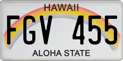 HI license plate FGV455