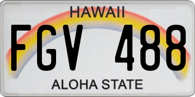 HI license plate FGV488