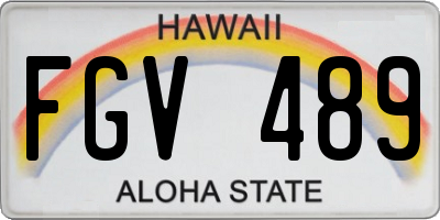 HI license plate FGV489