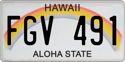 HI license plate FGV491