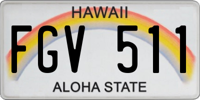 HI license plate FGV511