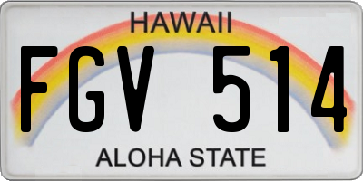 HI license plate FGV514