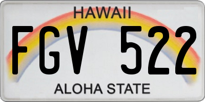 HI license plate FGV522