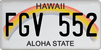 HI license plate FGV552