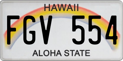 HI license plate FGV554