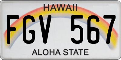 HI license plate FGV567