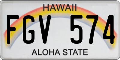 HI license plate FGV574