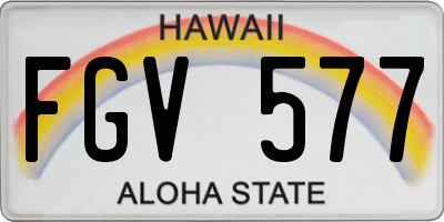 HI license plate FGV577