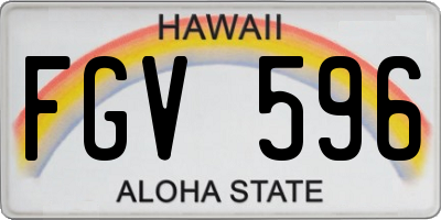 HI license plate FGV596