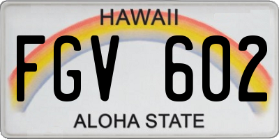 HI license plate FGV602