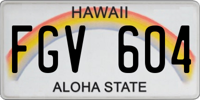 HI license plate FGV604