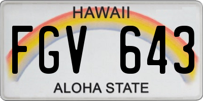 HI license plate FGV643
