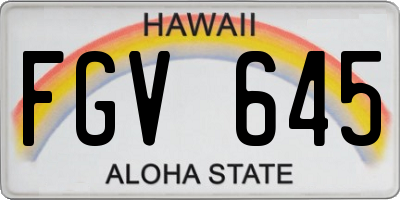 HI license plate FGV645
