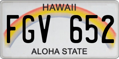 HI license plate FGV652