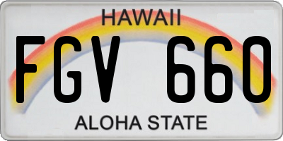 HI license plate FGV660