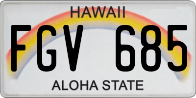 HI license plate FGV685