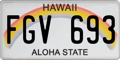 HI license plate FGV693