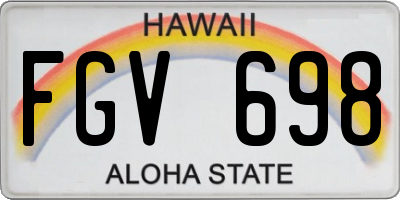 HI license plate FGV698