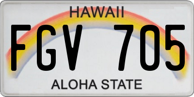 HI license plate FGV705