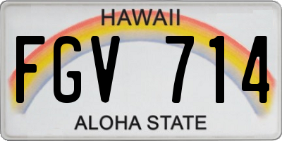 HI license plate FGV714