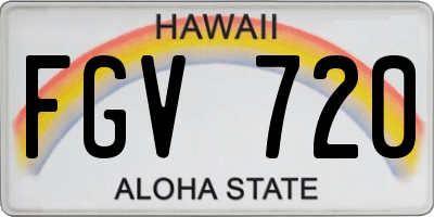 HI license plate FGV720