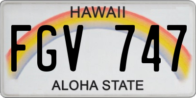 HI license plate FGV747