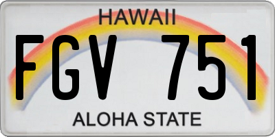 HI license plate FGV751