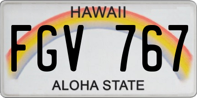 HI license plate FGV767