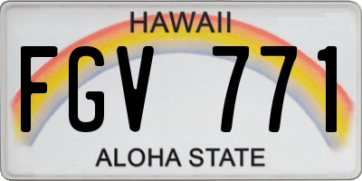 HI license plate FGV771