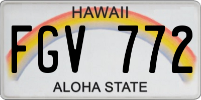 HI license plate FGV772