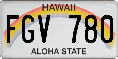HI license plate FGV780