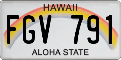 HI license plate FGV791