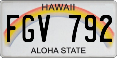 HI license plate FGV792